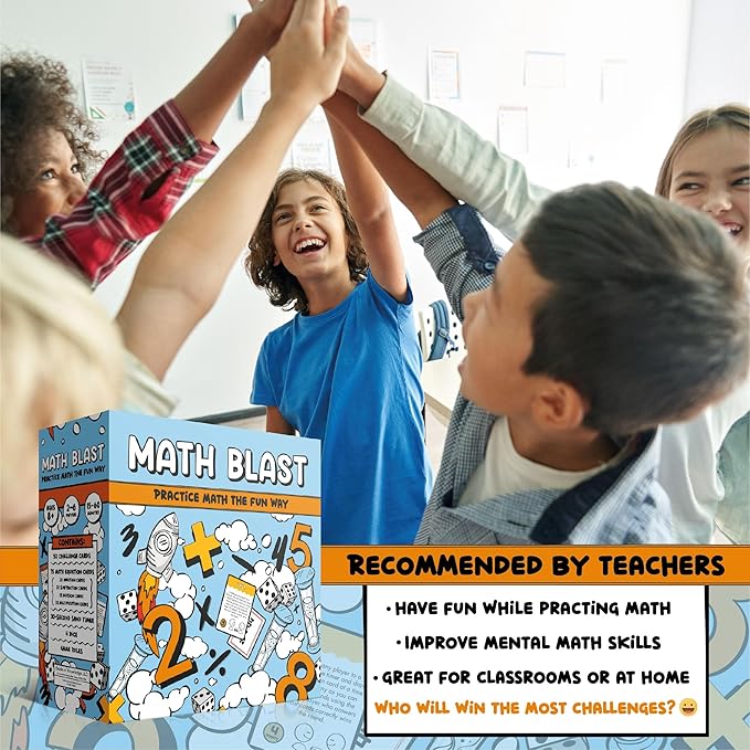 Math Blast! Cool Math Games for Kids 8-12 - Fun Educational Mental Math Game for Home & Classroom - Practice Math The Fun Way