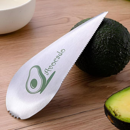 Metal Avocado Slicer & Cutter : Satinless Steel Avocado Cutter & Slicer Effortlessly Cut Fruits and Avocados Durable and Long Lasting