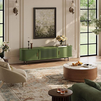 POVISON Fully-Assembled Modern Green TV Stand