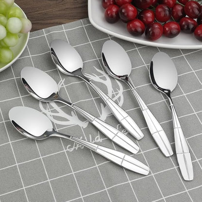 Stainless Steel Flatware Dessert Spoons, Set of 12
