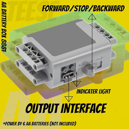 24pcs Technic-Motor Set with Adjustable-Speed-Remote-Receiver, Battery-Box-Extension-Cable, Compatible with Technic-Parts
