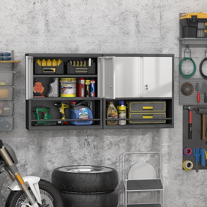 GREATMEET 31" H Metal Garage Storage Cabinets