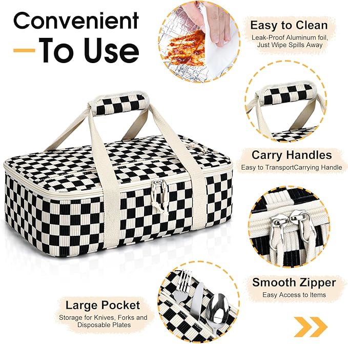 Corduroy Casserole Carrier, Insulated Lasagna Lugger