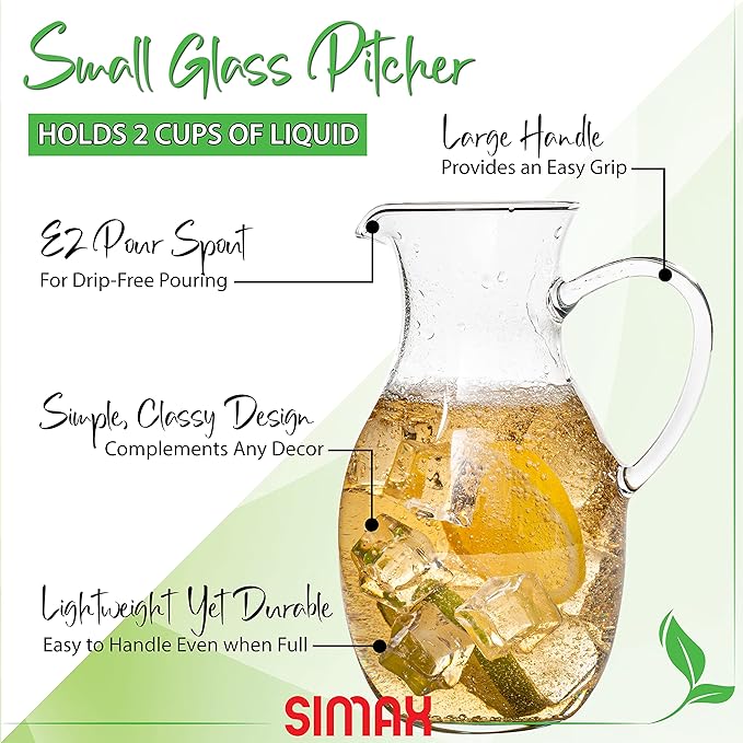 Simax Small 16 Ounce Borosilicate Glass Pitcher