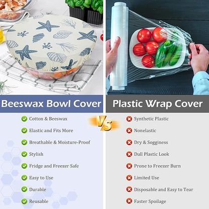 5-Size Reusable Beeswax Bowl Covers