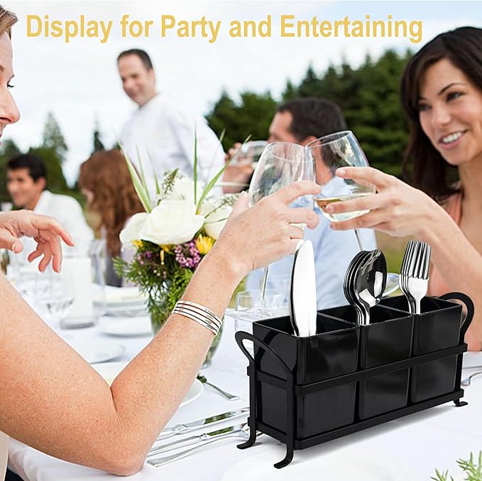 ECOIOU Cutlery Holder with Drain Holes, Dishwasher Safe Silverware Caddy