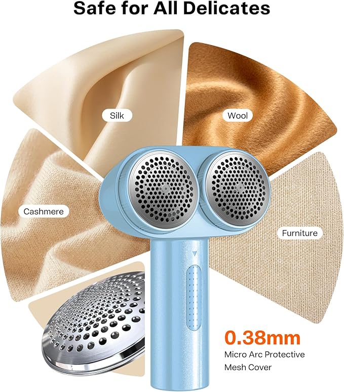 TORRAS Dual-Head Fabric Shaver, Longest Durability & 50ml Large Capacity