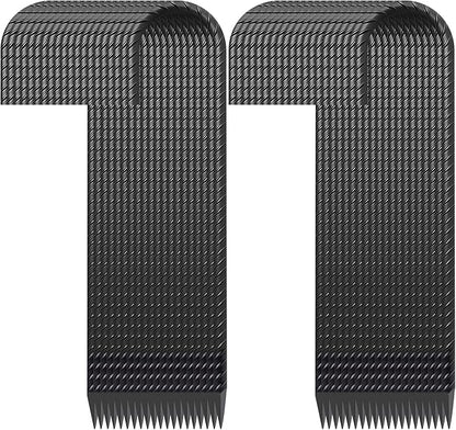 Rebar Stakes 16 inch, Heavy Duty J Hook Ground Stakes, 5/16 inch Curved Steel Tent Stakes Anti Rust Ground Anchors for Chain Link Wire Fencing, Pack of 40, Black