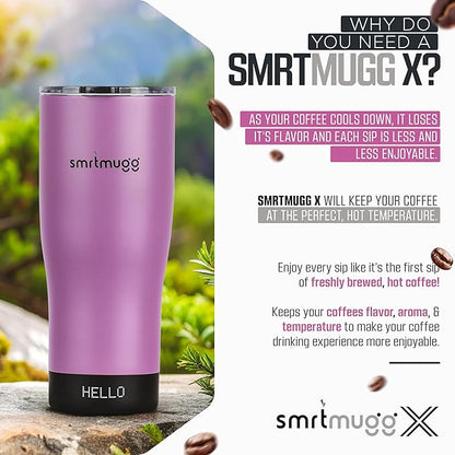 X Heated Coffee Mug 19 oz., 8 Hour Battery Life, Self-Heating, Adjustable Temp