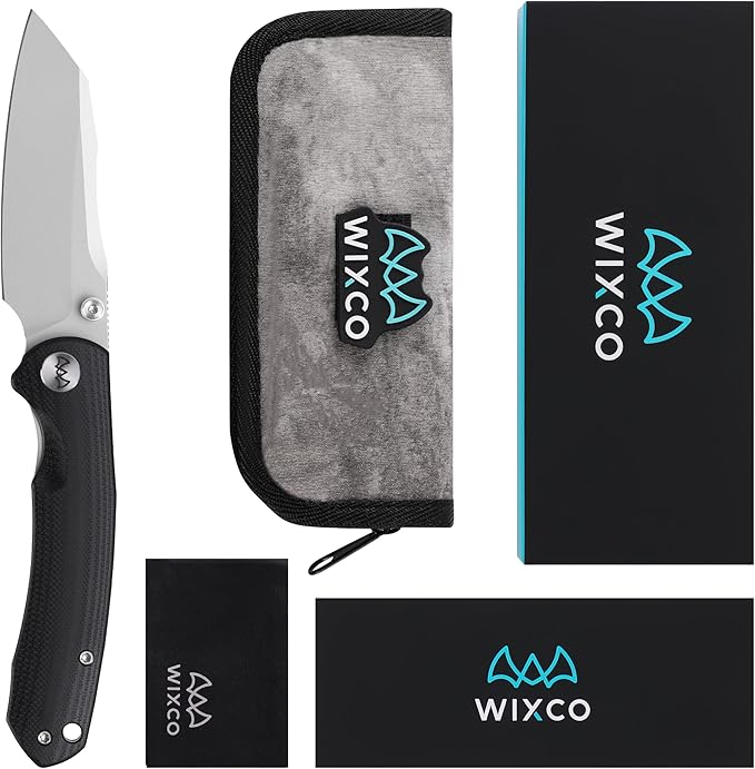 Folding Pocket Knife, 3.35" 14C28N Blade G10 Handle EDC Knife with Liner Lock, Small Pocket Knife with Clip for Men, Sharp Camping Hiking Hunting Survival Knives (Silver)