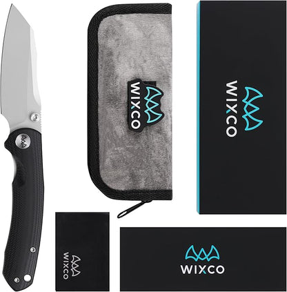 Folding Pocket Knife, 3.35" 14C28N Blade G10 Handle EDC Knife with Liner Lock, Small Pocket Knife with Clip for Men, Sharp Camping Hiking Hunting Survival Knives (Silver)