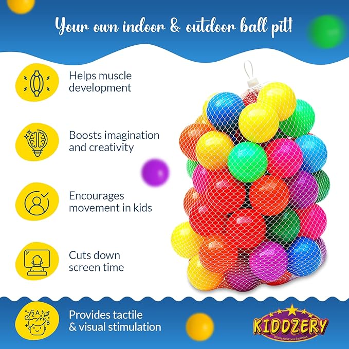 Kiddey Caterpillar Kids Play Tunnel and Tent with 50 Balls 2 Pc. Crawl Through Baby Ball Pit Pop up for Toddler and Babies, Indoor & Outdoor Jungle Gym Party Gift | Crawling Tunnels & Tents