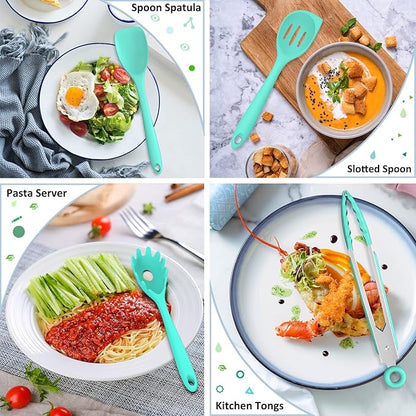 Silicone Kitchen Utensils Set, 16-Piece Silicone Cooking Utensils by Deedro