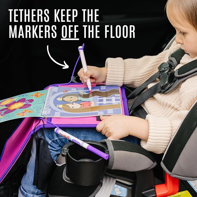 Totebook Kids Travel Educational Activity Book with Washable Markers - Car and Airplane Activities, Learning Toys for Toddlers- Search and Find, Reusable Stickers for Ages 4, 5, 6 (Princess)
