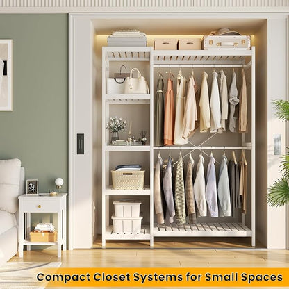 Homykic Bamboo Clothes Rack Garment Rack