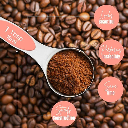 Magnetic Measuring Spoons Set of 9 Stainless Steel Dual-Sided Stackable