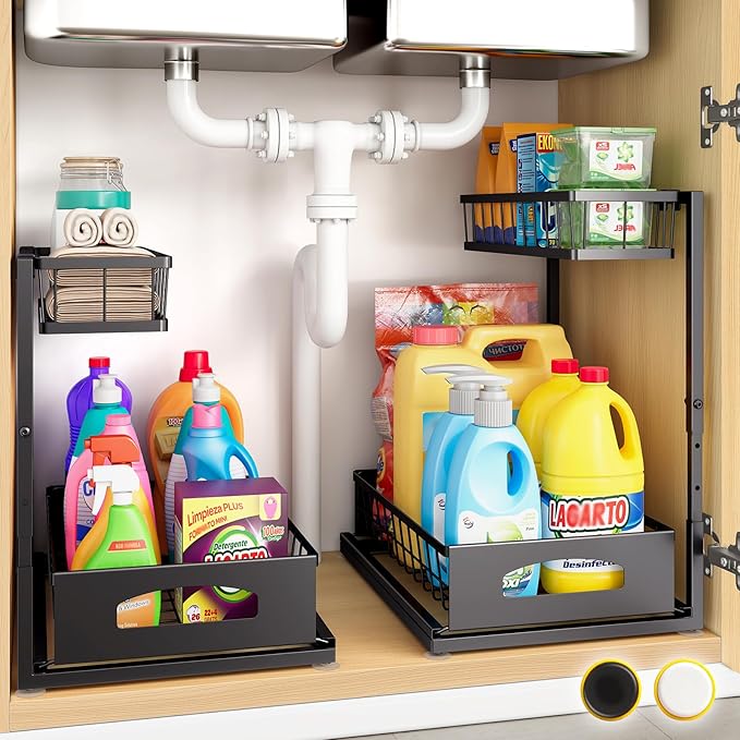 Under Sink Organizer, 2 Pack Cabinet Organizer