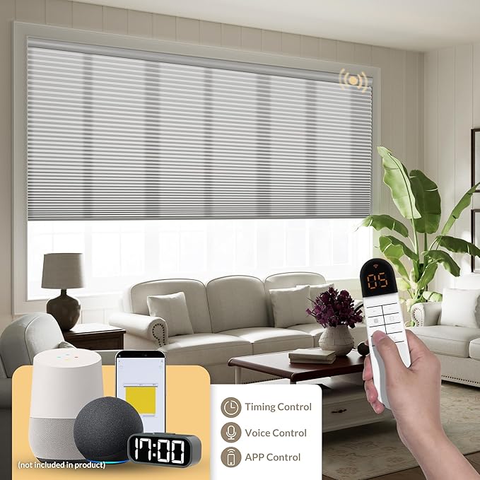 Boolegon No Drill Motorized Cellular Blinds