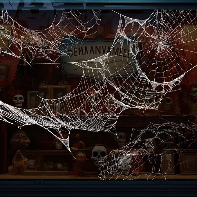 Halloween Window Clings for Glass Fall Static Cling Window Decals 1PCS Spider Web Autumn Reusable Window Stickers Home School Office Decorations