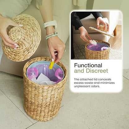 2 Gallons Wicker Waste Basket