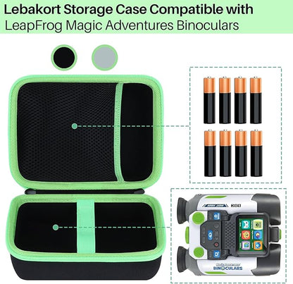 Storage Case Compatible with LeapFrog Magic Adventures Binoculars (Black+Apple Green Case)