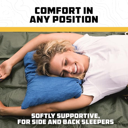 Wise Owl Outfitters Camping Pillow - Camping Essentials and Travel Pillow for Airplanes, Camping, and Travel - Memory Foam Washable Pillow - Small/Medium