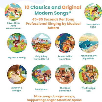 GO GO Bible Story Songs: 10 Toddler Songs, Christian Toys for Toddlers 3-5, Sound Books for Toddlers 1-3