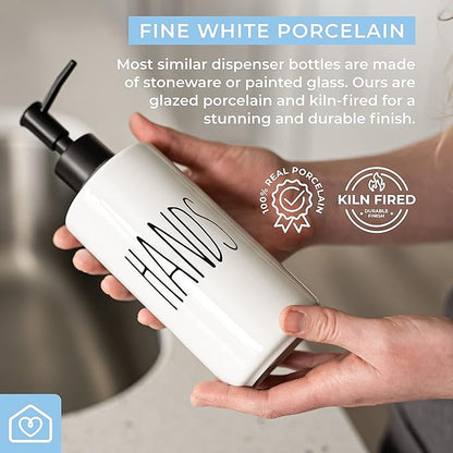 Heartland Home Porcelain 16oz Empty Liquid Dispenser Bottle