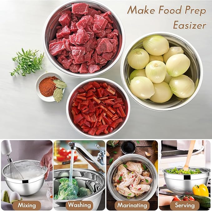 E-far Stainless Steel Mixing Bowls