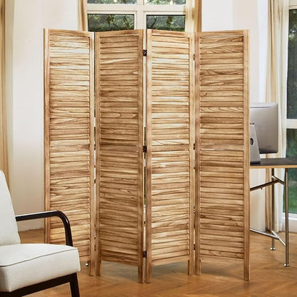 Room Dividers and Folding Privacy Screens, Wood Louvered Separators Divider Wall