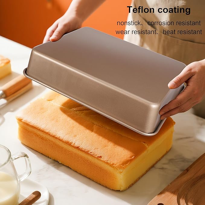 Baking Pan Set of 2, 12.5’’ X 10’’ X 2.4’’ Nonstick Sheet Cake Pan