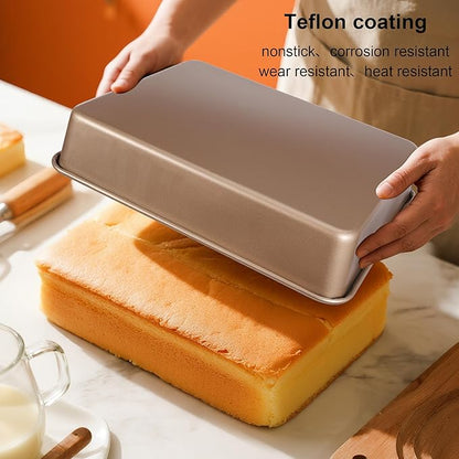 Baking Pan Set of 2, 12.5’’ X 10’’ X 2.4’’ Nonstick Sheet Cake Pan