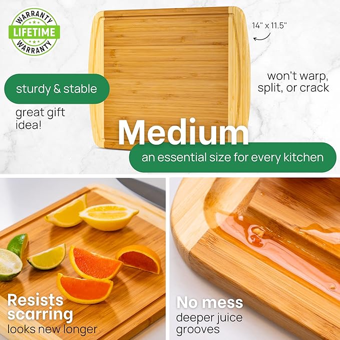 GREENER CHEF 15 Inch Medium Cutting Board