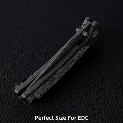 EDC Pocket Knife, 3.6" 14C28N Aluminium With Steel Inlay Handle, Folding Knife for Camping Hiking Hunting Outdoor