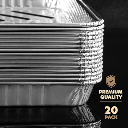 PLASTICPRO Aluminum Pans 20 Pack Disposable Cookie Sheets 9'' x 13'' Baking