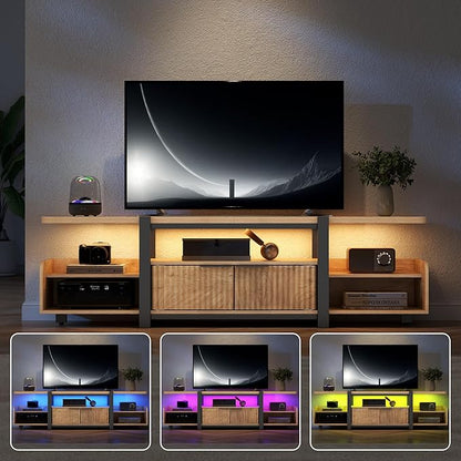 TV Stand with LED Lights and Storage cabinet