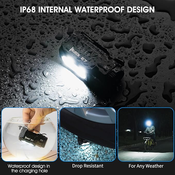 WUBEN E7 EDC Flashlight, 1800 Rechargeable Lumens Mini Flashlight, Super Bright Small Flashlight, 6 Modes IP68 Built-in Waterproof Handheld Flash Light for Emergencies Camping Hiking