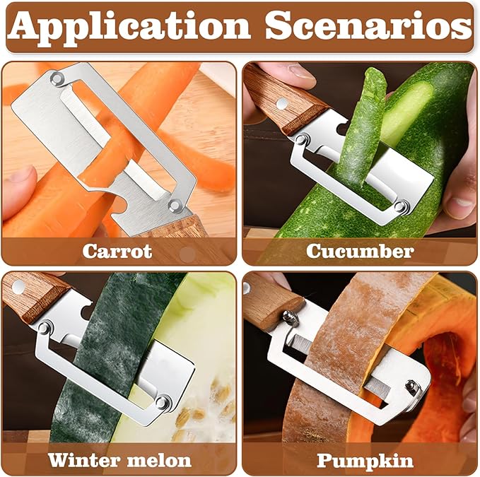 2 Pcs Multifunctional Vegetable Peeler, Stainless Steel Blade Peeler