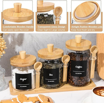Suclain 3 Pcs Glass Coffee Container