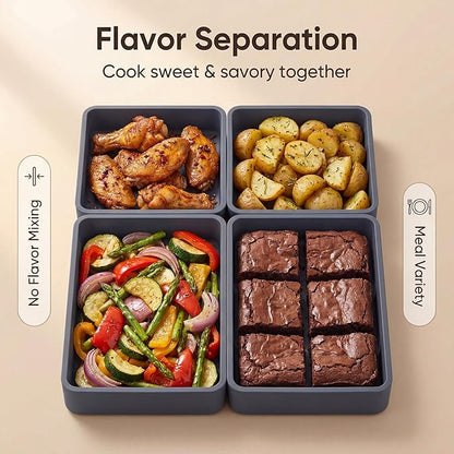 4-Pack Silicone Sheet Pan Dividers Nonstick Heat-Resistant Baking Trays
