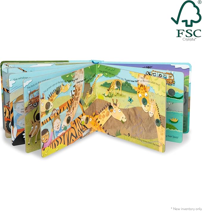 Melissa & Doug Children's Book - Poke-A-Dot: The Wheels on the Bus Wild Safari (Board Book with Buttons to Pop)