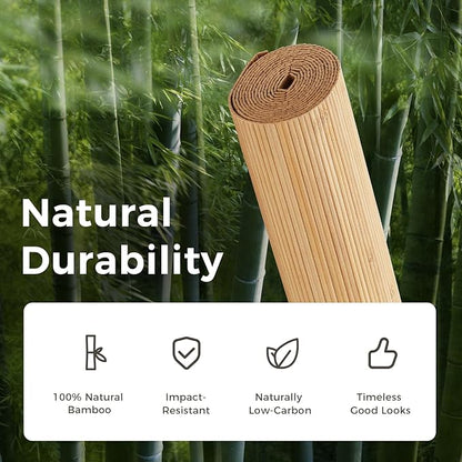 OUZUGIE 1 Pack 96x48 Inch Natural Bamboo Wall Panel – Twinned Carbides Pole