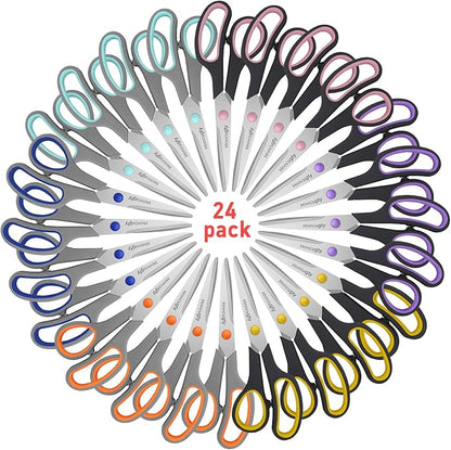 Scissors for Office School Supplies, Hnncugty 8" Scissors All Purpose Bulk Set