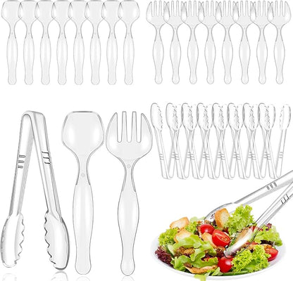 Mwellewm 24Pcs Plastic Serving Utensils Disposable Serving Spoons