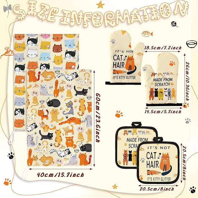 Jingmore 6 Pcs Kitchen Decor Set Accessorie Farmhouse Kitchen Towels Pot