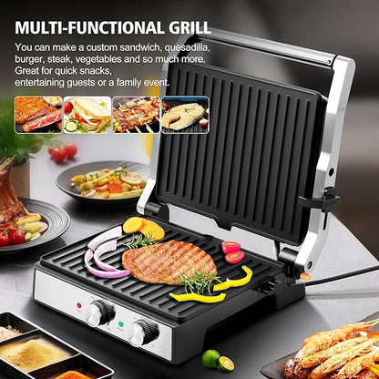 1600W Panini Press, Sandwich Maker