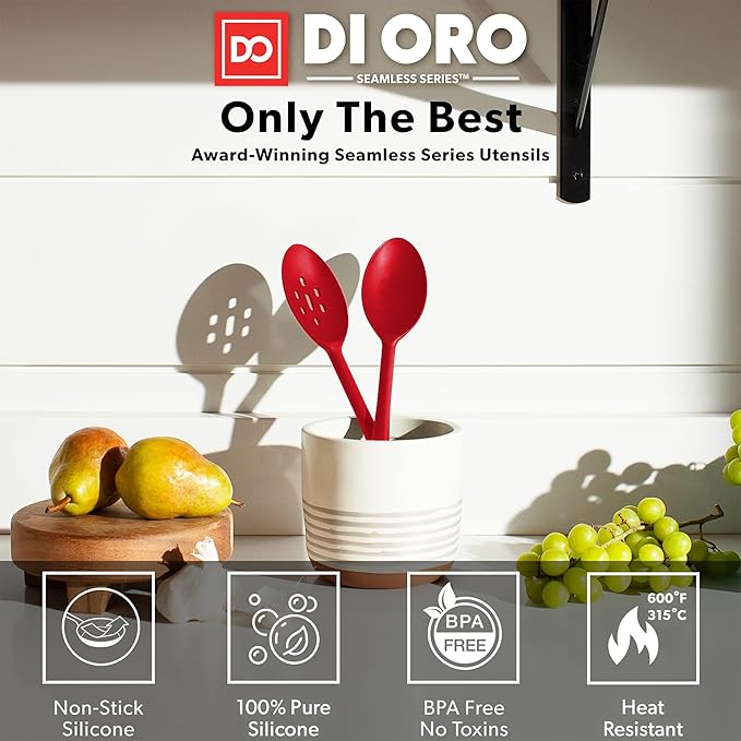 DIORO Silicone Mixing & Serving Spoons