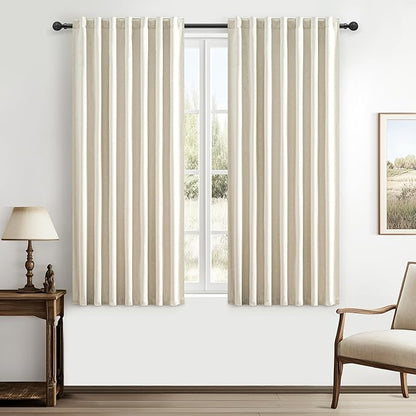 Warm Cream Short Length Blackout Curtains