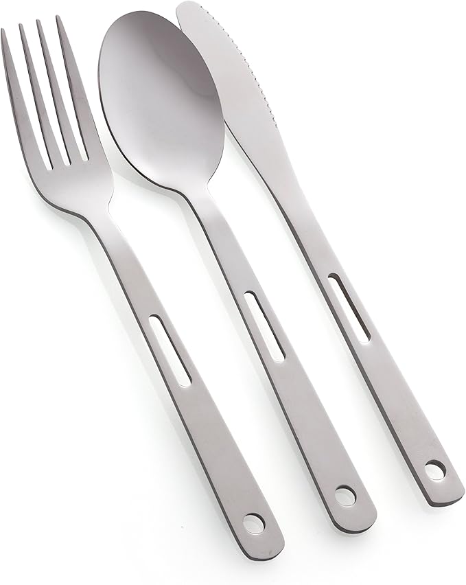 Unique Complete Messware Kit Polished Stainless Steel Dishes Set| Tableware| Dinnerware| Camping| Includes - Cups | Plates| Bowls| Cutlery| Comes in Mesh Bags