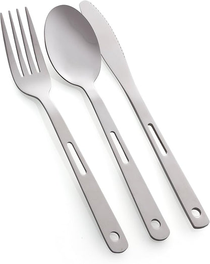 Unique Complete Messware Kit Polished Stainless Steel Dishes Set| Tableware| Dinnerware| Camping| Includes - Cups | Plates| Bowls| Cutlery| Comes in Mesh Bags
